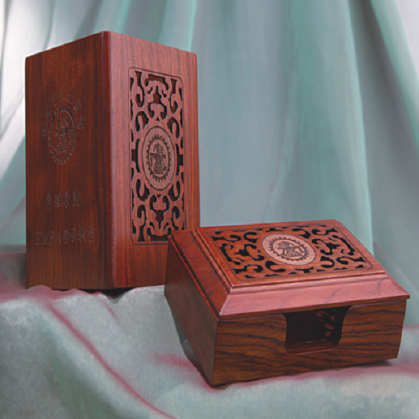 紅木工藝套裝 鏤空文具二件套 商務禮品 紅木精品套裝