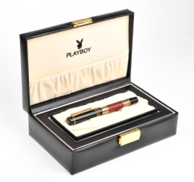 花花公子PLAYBOY 賽亞16系列黑漆花梨木 寶珠筆 簽字筆水筆中性筆 商務送禮